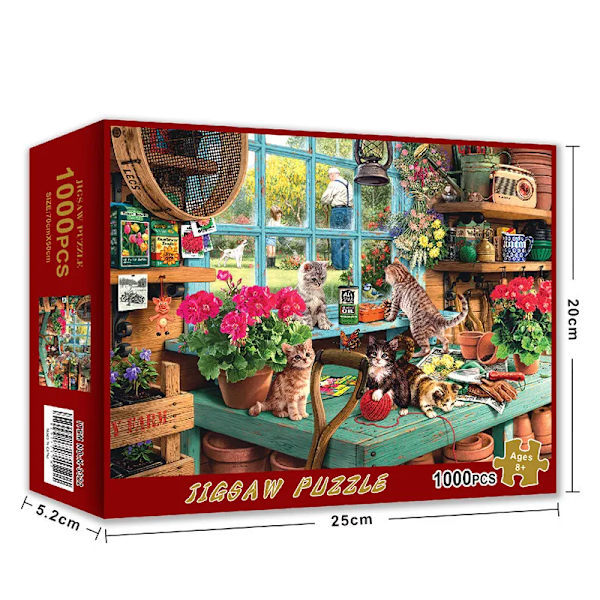 Puslespill for 1000 brikker Papirpuslespill Pedagogisk Intellektuell Dekompresjon DIY Puslespill Leker Gave Flower shop