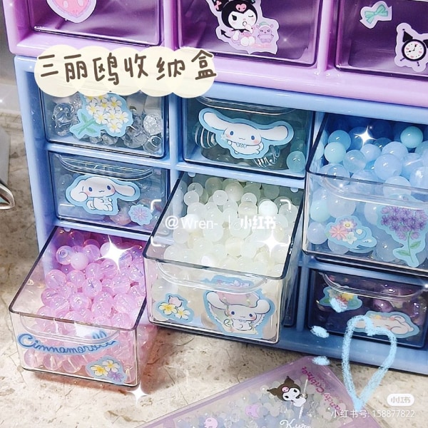 Sanrio Kuromi Kawaii Anime Sticker Tilbehør DIY Opbevaringsboks Cinnamoroll C