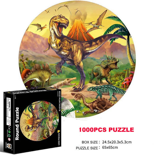 65CM Rundt Puslespil 1000 Brikker Børn 3D Jord Måne Konstellation Regnbue Papir Samle Jigsaw Puslespil Spil Uddannelseslegetøj Til Voksne Moon puzzle