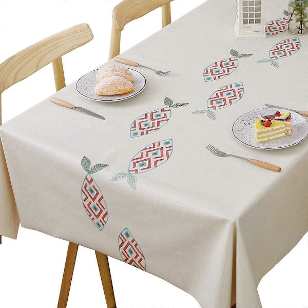 Bordsduk Torkbar PVC Duk Vattentät Lätt Att Torka Ren Plast Vinyl Bordsöverdrag Skydd Fyrkantig för Utomhus Picknick Fest (130x130 cm, Fisk)