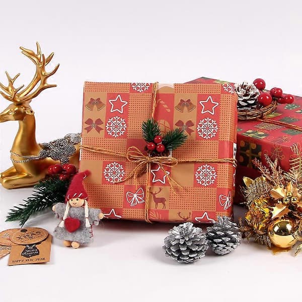 Julklappspapper Grön Engelsk Röd DIY Väska Bokpapper