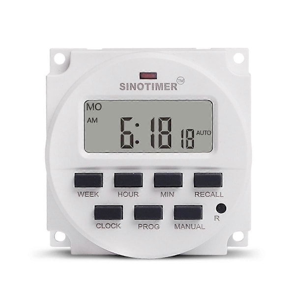 Tm618N-2 LCD 1,6 tuuman digitaalinen 220 V AC ohjelmoitava ajastinkytkin sisäisellä releellä ja lähtölaskennalla