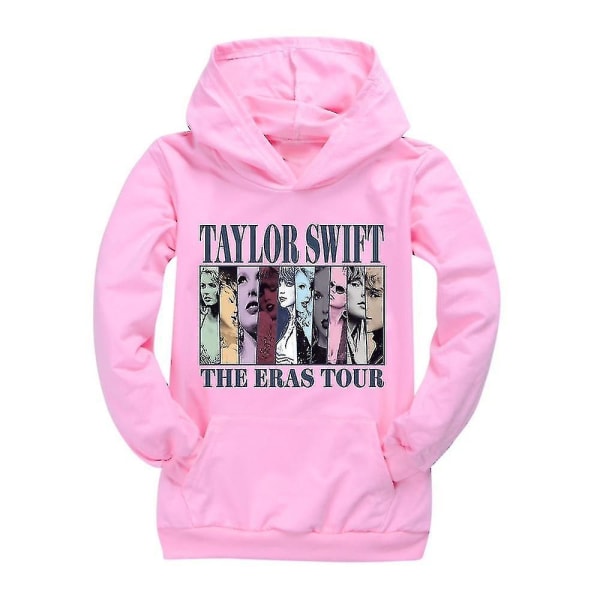 Taylor Swift The Eras Tour Printed hoodie Barn Flickor Pojkar Huvtröja Casual Pullover Toppar Julklappar Pink 13-14 Years