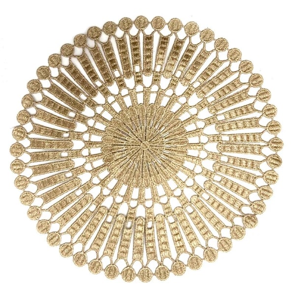 Ny Broderi Duge Dækkeserviet Jule Rund Dækkeserviet Kop Pad Kaffekrus Bryllup Te Coaster Serviet Dækkeserviet Køkken EP06 Random delivery 26-28cm
