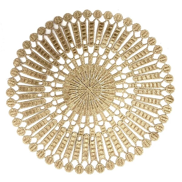 Nytt brodert dukbord brikke Jul rund bordbrikke kopp pad kaffekrus bryllup te coaster serviett brikke kjøkken EP06 Random delivery 26-28cm