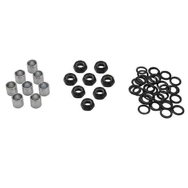 56 Dele Skateboard Truck Hardware Sæt Inkluderer Spacere, Akselmøtrikker og Speed Rings til Skateboard
