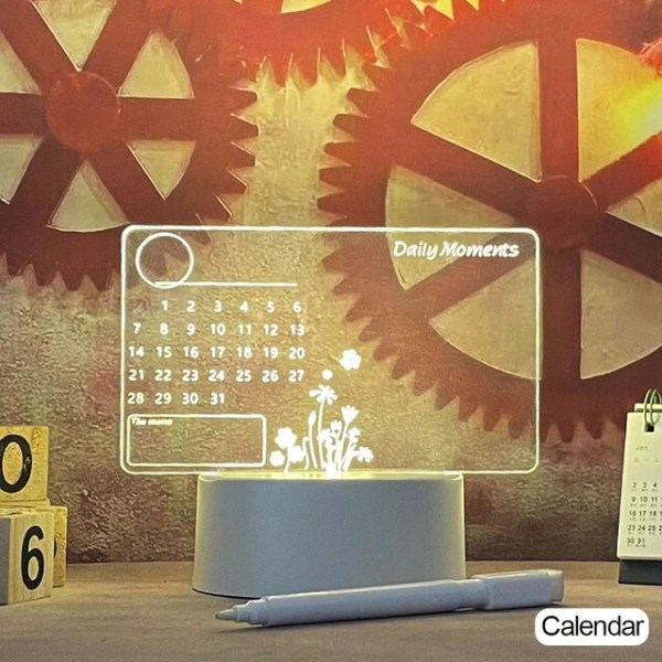 Romantisk Kærlighed 3D Akryl LED Lampe til Hjemmet Børns Natlys Bordlampe Julefrokost Dekoration Valentinsdag Sengelampe DIY  Calendar