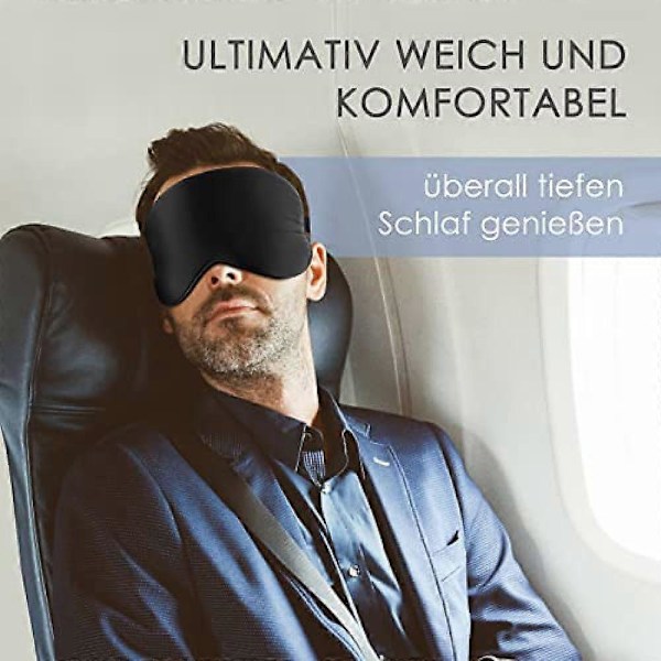 Sovmask i siden för kvinnor och män, justerbar ögonmask