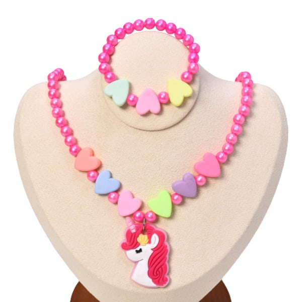 Halskæder til børn Piger Enhjørning Tegneserie Prinsesse Smykker Piger Armbånd Baby Tilbehør Børnesmykker Gaver Style3