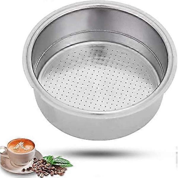Kaffefilter i rustfrit stål til to personer, 51 mm dobbeltlags trykfilterkurv, italiensk espressofilterkurv, egnet til bærbar kaffe