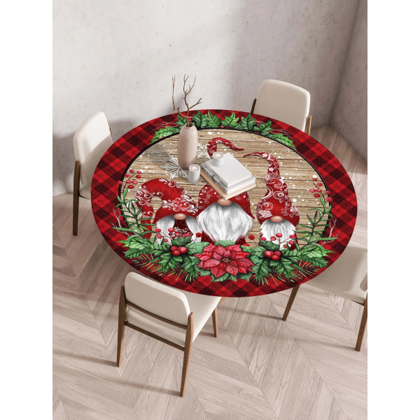 Juledug Elgklokke Blomster Røde Bær Xmas Dug Snefnug Julemand Dekorativ til sommerhusfest bryllup Style 4 Suitable 90cm table