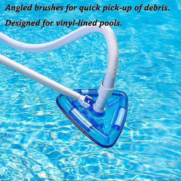 Poolborste för pump, skimmer - Dammsugare med 32/38 mm anslutning, triangulär, vit/blå (transparent)