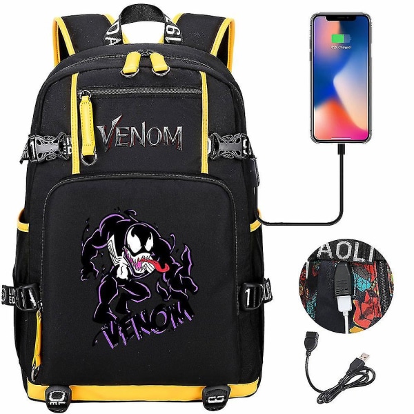 Venom Fashion Tryckt Usb Ungdom Skolväska (3-20) Color-16