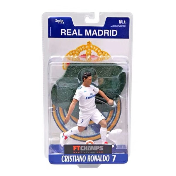 Mallisarjakuva-jalkapallosupertähti Messi C Ronaldo -kokoelman koristelu joululahjanukke White About 16CM