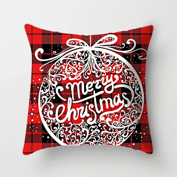 45x45cm Röd Vit Svart Rutig Jul Kuddfodral God Jul Ornament För Hemmet Jul Nyår 2023 Soffa Bil Kudde Överdrag multi