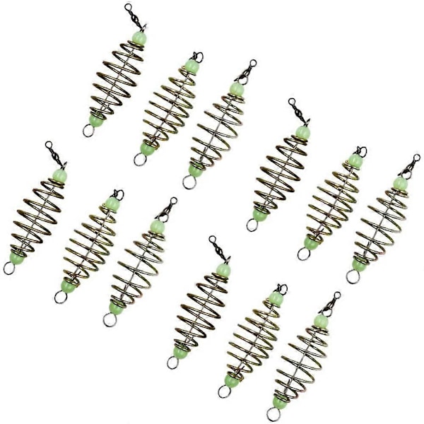 12 st Lysande Karpfiske Matningsspiral Inline Fiskeredskap Bete Kastare In-Line Beten Bur Korg