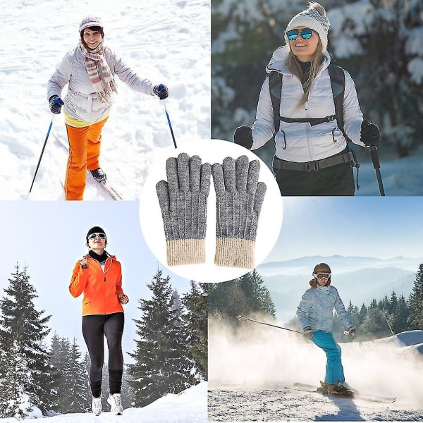 Vinter Touchscreen Stretch Termiska Magiska Handskar Varma Ullstickade Tjocka Fleece Style1