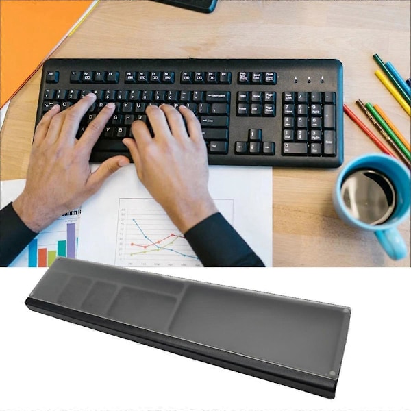 Tangentbords handledsstöd Ergonomisk skrivbordsförvaringslåda Enkel skrivning Smärtlindring för gamers Studenter Transparent lock Vit