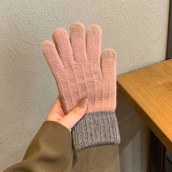 Vinter Touchscreen Stretch Termiska Magiska Handskar Varma Ullstickade Tjocka Fleece Style4