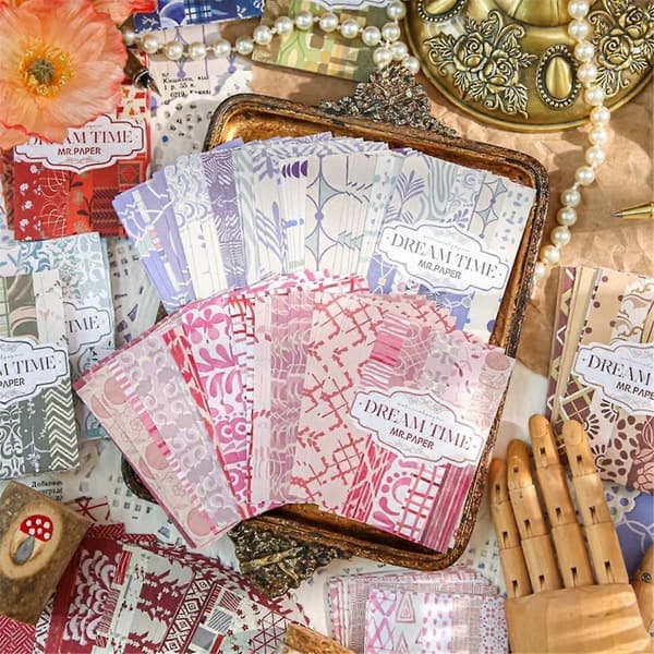 500 stk. Multi Style Deco Papirvarer Skrivepapir Junk Journal Label Scrapbooking Materiale