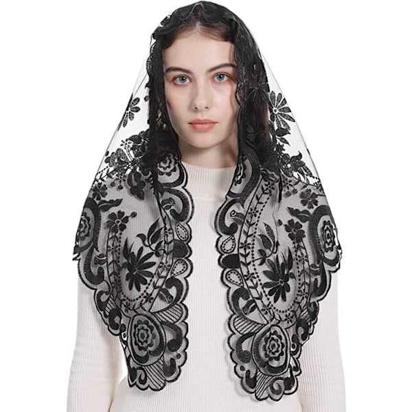 Spansk Stil Blonde Mantilla Dame Hodeplagg Katolsk Slør Bryllupsslør 2