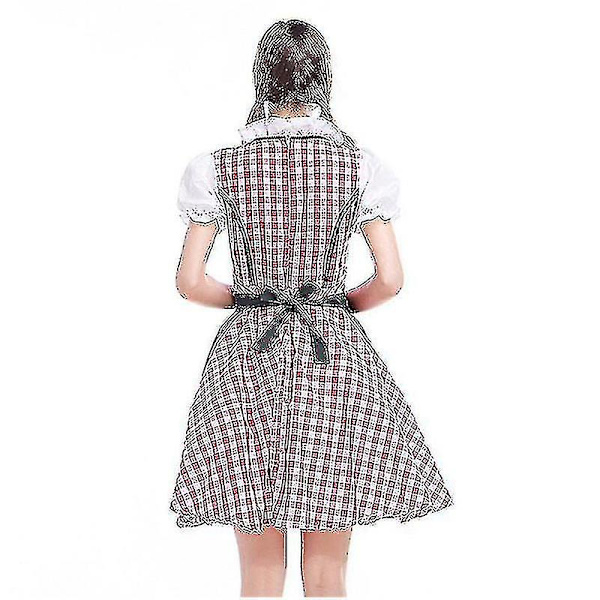 Nopea toimitus Naisten perinteinen Oktoberfest-asu Saksalainen oluttyttö Dirndl-mekko esiliinalla Cosplay-asu Juhlamekko Xs-6xl Plus-koko L