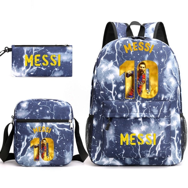 Messi Ryggsäck Canvas Pojkar Flickor Skolpresent Skolväska Pink