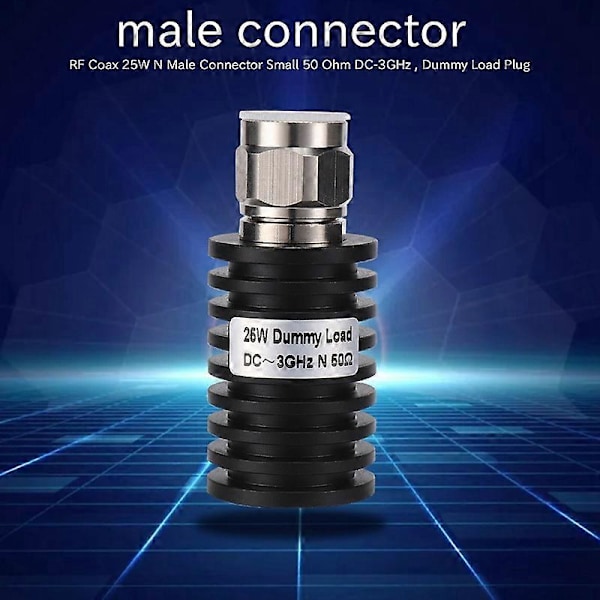 RF Koaksiaali 25W N Urosliitin Pieni 50 Ohm DC-3GHz, Dummy Load -tulppa
