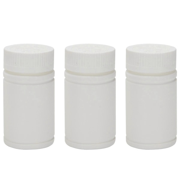 Plastik Tomme Medicinflasker Pille Tablet Beholder Holder 3 stk. Hvid