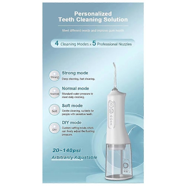 L6 Vatten Dental Flosser Tandpetare - 4 Lägen Trådlös Munsköljare B
