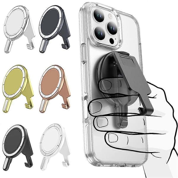 Midjeklämma Multifunktionell Magnetisk Mobiltelefonhållare Silver plating