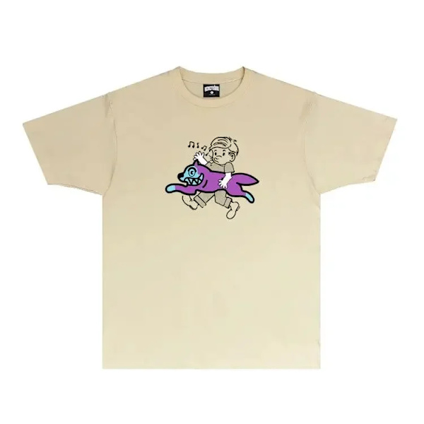 Ny Klassisk Flygande Hund Tryckt T-shirt för Män och Kvinnor Kawaii Kläder Harajuku Y2k Topp Oversized Tröja Street Casual Kläder Green M