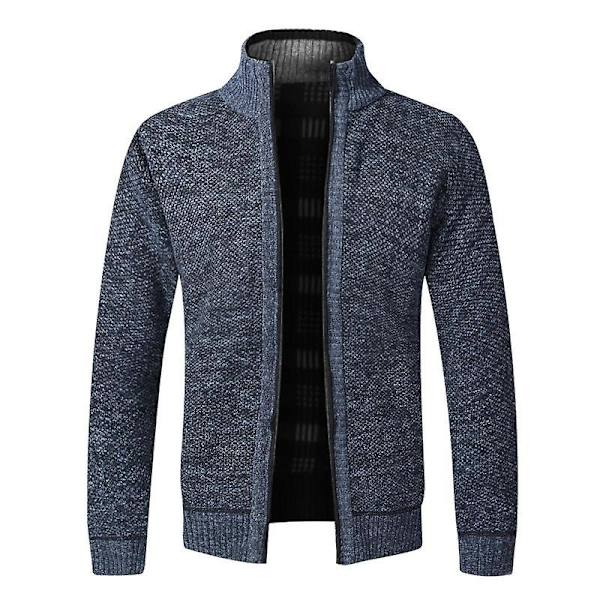 Syksy Talvi Lämmin Neuletakki Miehille Fleece Vetoketjulliset Neuleet Takit Miesten Slim Fit Neulottu Villatakki Paksu Neuletakki Miehille Red China 4XL