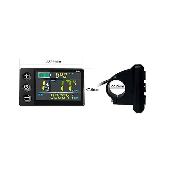 LCD-S866 Elektrisk Cykel Färg LCD Display Instrument 24V 36V 48V Elektrisk Cykel Modifiering, S