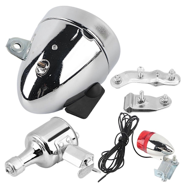 12V 6W Friktionsgenerator Dynamo Forlygte Baglygte Sæt til Cykel Motoriseret Cykel
