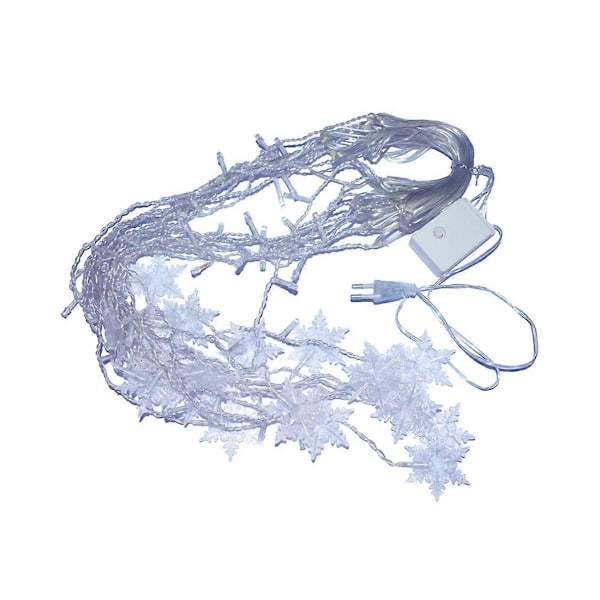 96 LED Snøfnugg Lyslenke Snø Eventyr Garland Dekorasjon for Jul Halloween Nyttår Hjem