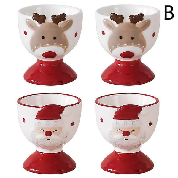 Juläggkopp Rolig Festival Älg Tecknad Tomte Äggkopp A 2pcs
