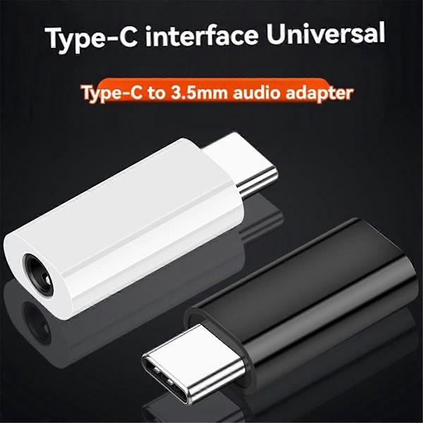 2 KPL Type-C - 3,5 mm:n liitinmuunnin Kuulokkeiden äänisovitin Kaapeli Type USB C - 3,5 mm:n naaraspuoliseen kuulokeliitäntään