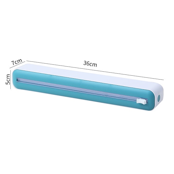2 i 1 Plastfolieskärare Förvaring Matfolie Dispenser Folie Slider Köksredskap Green-No Suction cup