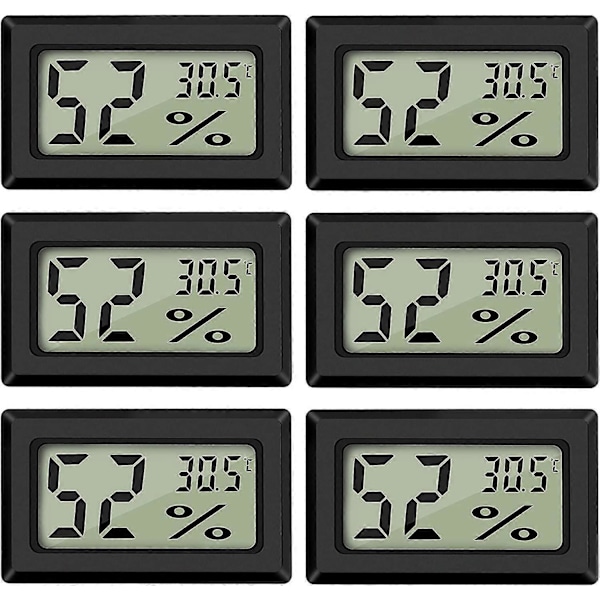 Mini Digital LCD Termometer Hygrometer Temperatur Fuktighet -50~70 10%~99% RH Bærbar Termometer Termo Hygrometer Indikator for Kontor Kjøkken Hum