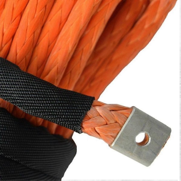 Syntetisk spilwire, Orange 1/4 X 50ft Syntetisk spilwire line kabel til ATV UTV SUV lastbil båd W-Yvan