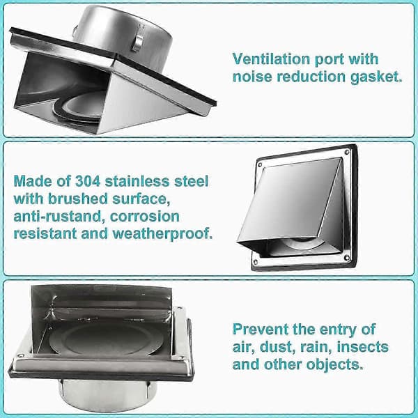 Ventilationsrist Ventilationsrist 100mm Ventilationsrist Hætte i rustfrit stål