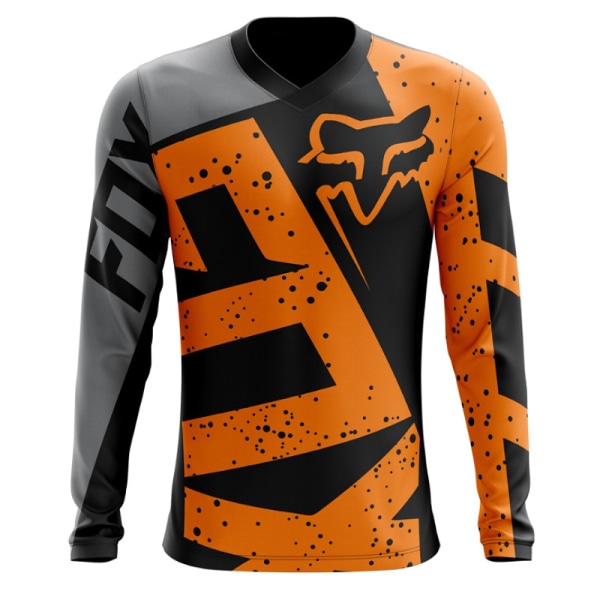 2023 sommer ny offroad mountainbike langærmet cykeltøj T-shirt orange L