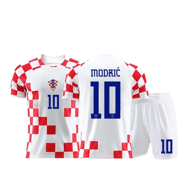 Europæisk fodbold Kroatien Samme Style Jersey nr. 10 Sportstøj CTJ-01 L