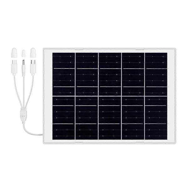 Solcellepanel 8W Solcellepanel Lading IP65 Vanntett med 3i1 Kabel for 5V Batterikamera Lavt Strømforbruk C