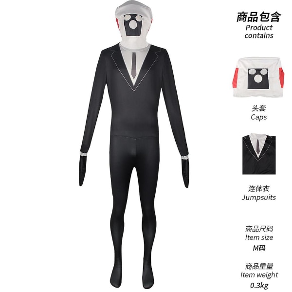 Skibidi Toilet Cosplay -asu Kaiutinmies Videokameramies TV-mies Cosplay Skibidi Toilet -asu Pelivaatteet Puku Naamio Lapsi Aikuinen Monitor Onesie XL