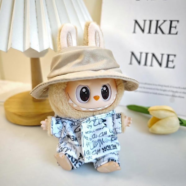 Mini Plysdukke Tøj Outfit Tilbehør Til Labubu V1 V2 Idol Dukker alfabet Tøj Gave 8