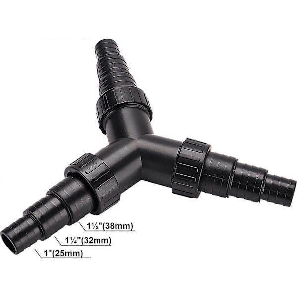 3-tiejakaja 25/32/38mm letkulle Y-liitin lampipumpulle puutarhaletkulle ja vesiväylien venttiilin säätöön (1\"/1 1/4\"/1 1/2\")