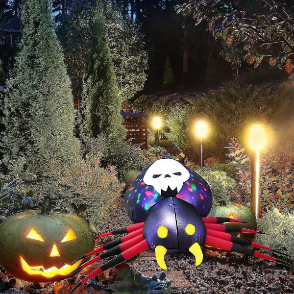 Puhallettavat nuket LED-valolla, aavefestivaalin koristelu, hämähäkki, 1,6 m, luovat Halloween-koristeet AU