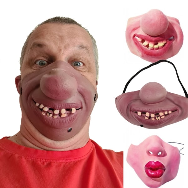 Kreativ Voksen Klovn Latex Cosplay Rekvisitter Humoristisk Elastik Halv Ansigt Fest Sjov Halloween Horror Maske style 4